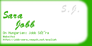 sara jobb business card